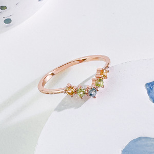 天然石│托帕石 ‧ 橄欖石 ‧ 黃水晶│幸福期盼 ‧ 純銀戒指