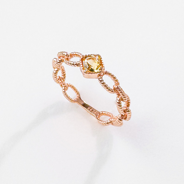 天然石│黃水晶璀璨輪廓 ‧ 純銀戒指