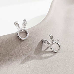 兔耳朵鑽 ‧ 純銀耳環