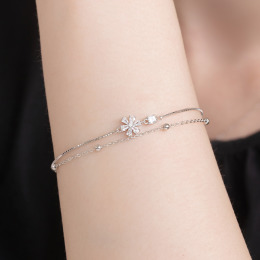 花鑽圓珠 ‧ 純銀手鍊