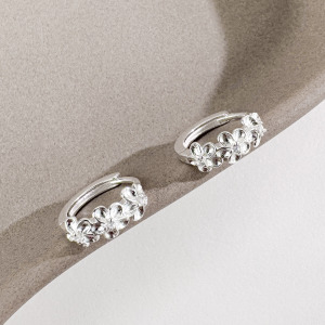 銀花圈 ‧ 純銀耳環