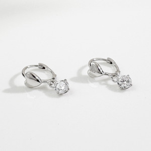 心型圈鑽 ‧ 純銀耳環