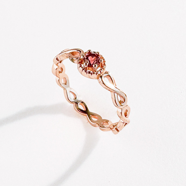 天然石│石榴石永恆無限 ‧ 純銀戒指