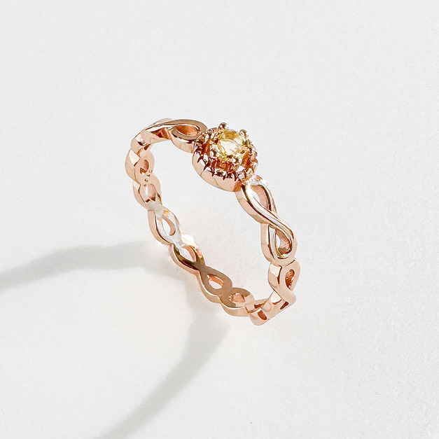 天然石│黃水晶永恆無限 ‧ 純銀戒指