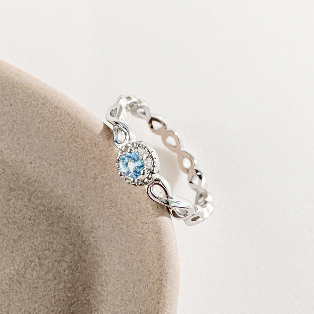 天然石│托帕石永恆無限 ‧ 純銀戒指