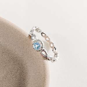 天然石│托帕石永恆無限 ‧ 純銀戒指