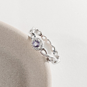 天然石│堇青石永恆無限 ‧ 純銀戒指