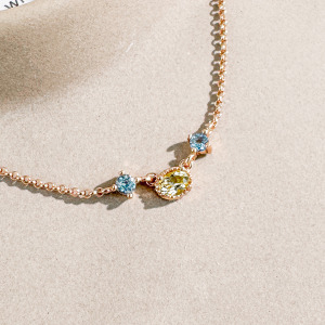 天然石│黃水晶 ‧ 托帕石│幸福約定 ‧ 純銀項鍊