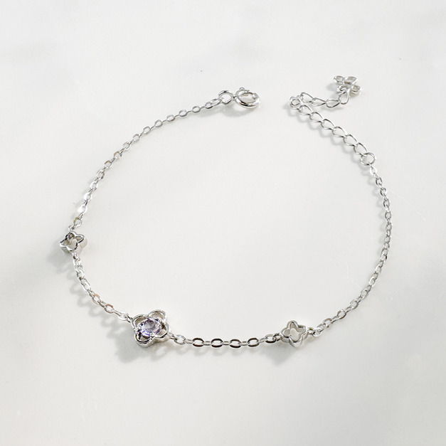 天然石│堇青石加倍幸運 ‧ 純銀手鍊