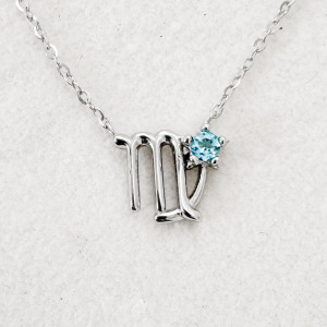 天然石│十二星座│托帕石處女座 ‧ 純銀項鍊