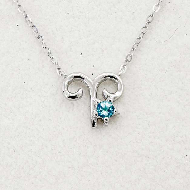 天然石│十二星座│托帕石牡羊座 ‧ 純銀項鍊