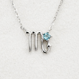 天然石│十二星座│托帕石天蠍座 ‧ 純銀項鍊