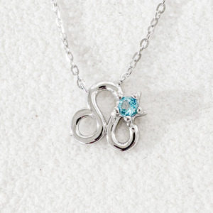 天然石│十二星座│托帕石獅子座 ‧ 純銀項鍊