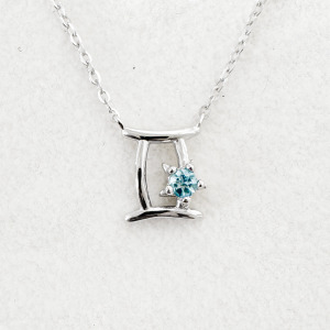 天然石│十二星座│托帕石雙子座 ‧ 純銀項鍊