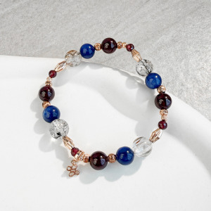 天然石│石榴石 ‧ 黑金超七 ‧ 藍晶石│緋夜序曲 ‧ 水晶手串