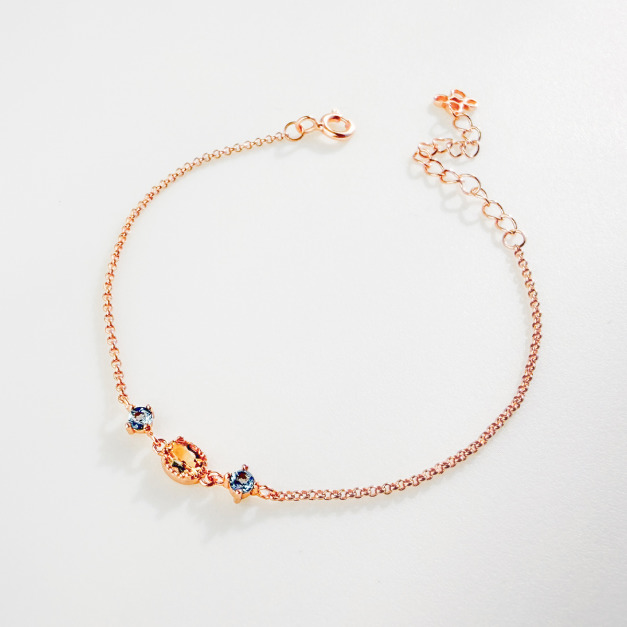 天然石│黃水晶 ‧ 托帕石│幸福約定 ‧ 純銀手鍊