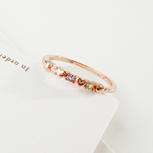 天然石│月光石 ‧ 堇青石 ‧ 橄欖石│心心相印尾戒 ‧ 純銀戒指