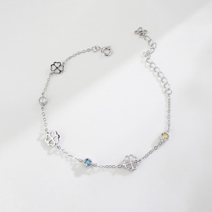 天然石│月光石 ‧ 托帕石 ‧ 黃水晶│幸運來臨 ‧ 純銀手鍊