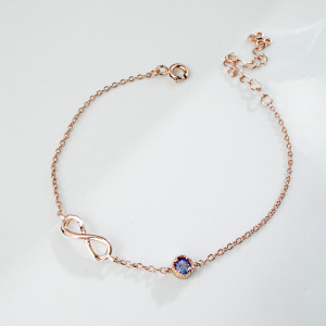 天然石│坦桑石無限美好 ‧ 純銀手鍊