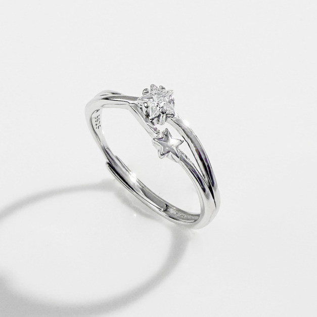 交織雙星 ‧ 純銀戒指