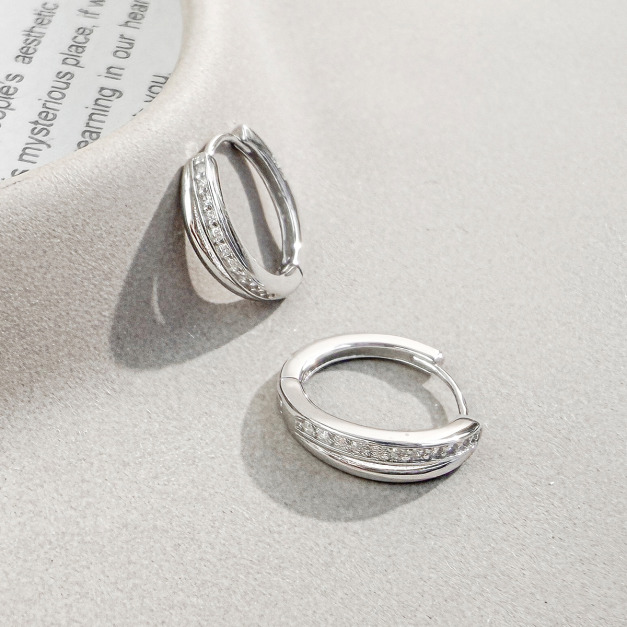 排鑽銀圈 ‧ 純銀耳環
