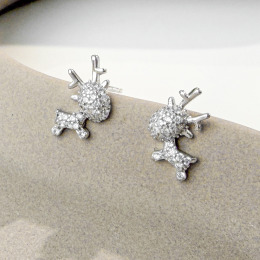 小鑽麋鹿 ‧ 純銀耳環