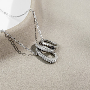 三環鑽圈 ‧ 純銀項鍊