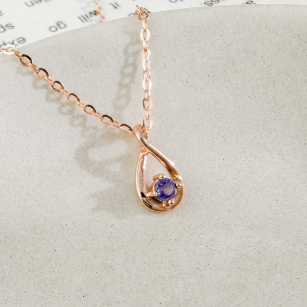 天然石│坦桑石永恆無限 ‧ 純銀項鍊