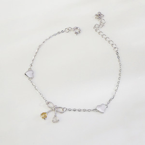 天然石│黃水晶 ‧ 月光石│真愛蝴蝶結 ‧ 純銀手鍊