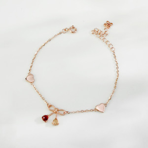 天然石│石榴石 ‧ 黃水晶│真愛蝴蝶結 ‧ 純銀手鍊