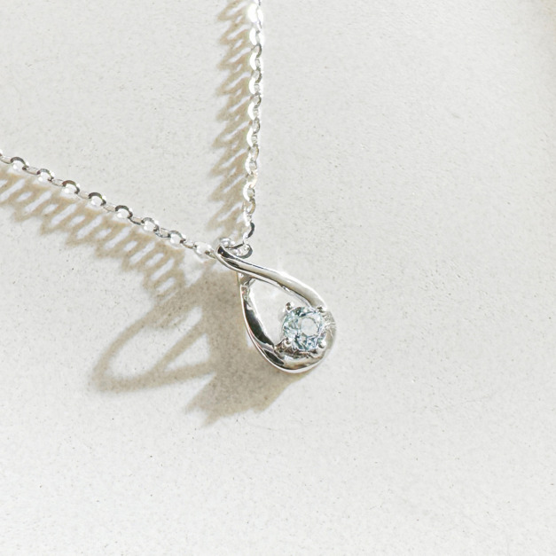 天然石│海藍寶永恆無限 ‧ 純銀項鍊