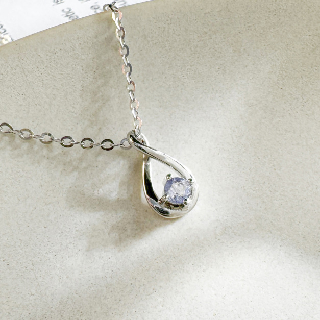 天然石│堇青石永恆無限 ‧ 純銀項鍊