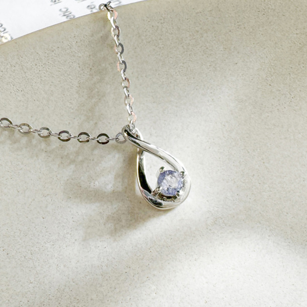 天然石│堇青石永恆無限 ‧ 純銀項鍊