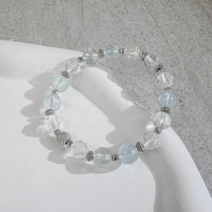天然石│托帕石 ‧ 白水晶 ‧ 海藍寶│冰藍之島 ‧ 水晶手串