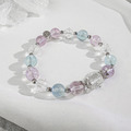 天然石│白水晶 ‧ 紫水晶 ‧ 海藍寶│純情氣泡 ‧ 水晶手串