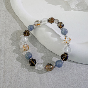 天然石│茶水晶 ‧ 兔毛晶 ‧ 黑金超七 ‧ 藍針│時空夢旅 ‧ 水晶手串
