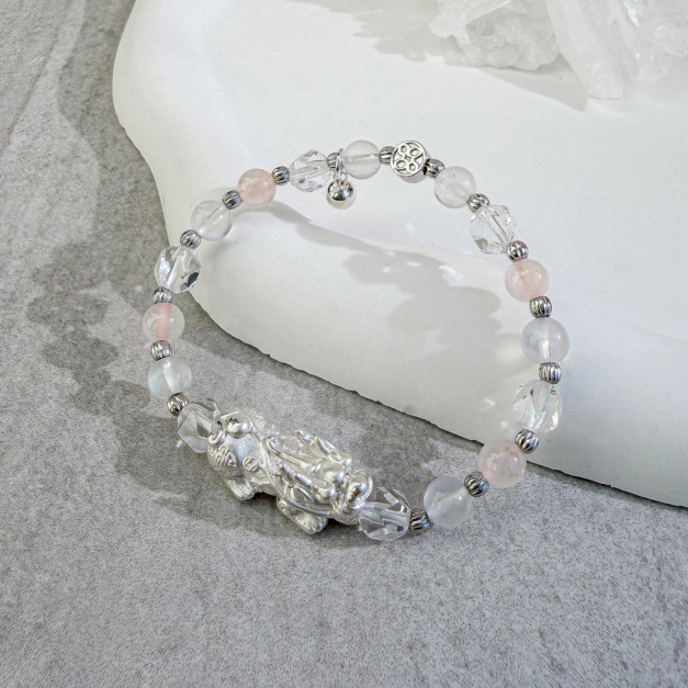 天然石│白水晶 ‧ 月光石 ‧ 粉水晶│美麗邂逅 ‧ 水晶手串