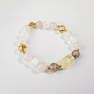 天然石│黃水晶 ‧ 黑金超七 ‧ 粉水晶 ‧ 月光石│招財豼貅 ‧ 水晶手串