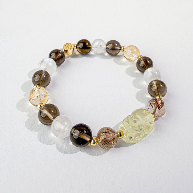 天然石│黃水晶 ‧ 黑金超七 ‧ 茶水晶 ‧ 月光石│招財豼貅 ‧ 水晶手串