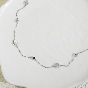 天然石│海藍寶 ‧ 托帕石 ‧ 堇青石│幸運來臨 ‧ 純銀項鍊