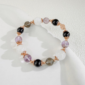 天然石│白幽靈 ‧ 紫水晶 ‧ 黑碧璽 ‧ 茶水晶│夜姬 ‧ 水晶手串