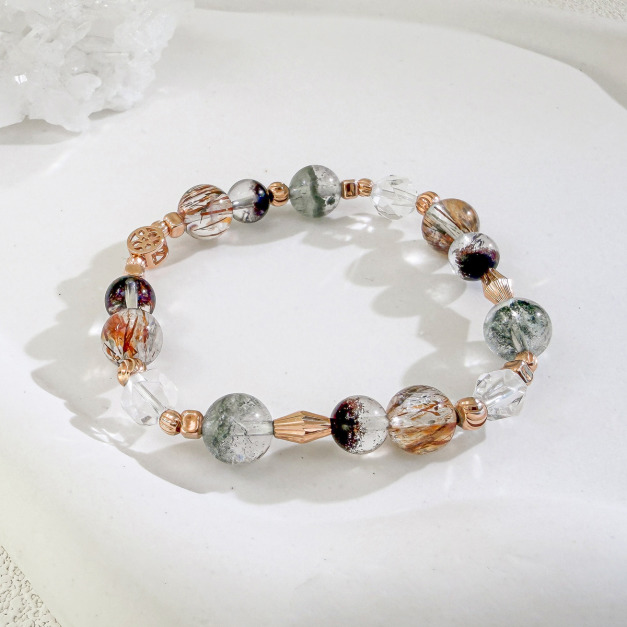 天然石│綠幽靈 ‧ 白水晶 ‧ 黑金超七 ‧ 紅幽靈│天選之人 ‧ 水晶手串