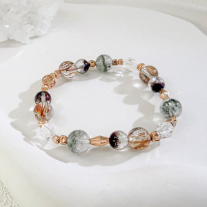 天然石│綠幽靈 ‧ 白水晶 ‧ 黑金超七 ‧ 紅幽靈│天選之人 ‧ 水晶手串