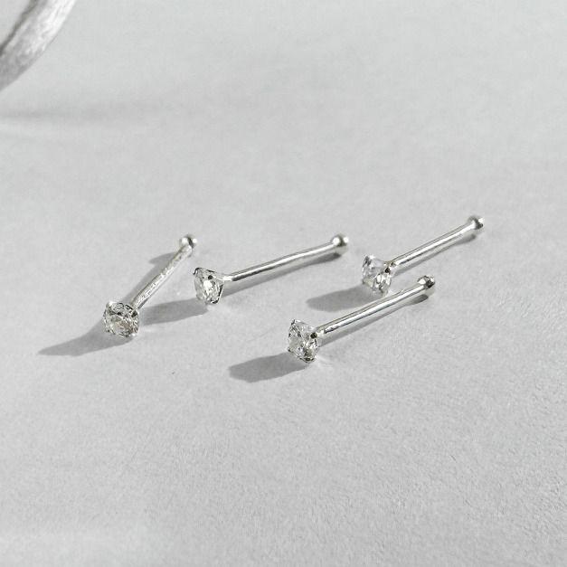 單鑽養耳棒 ‧ 純銀耳環
