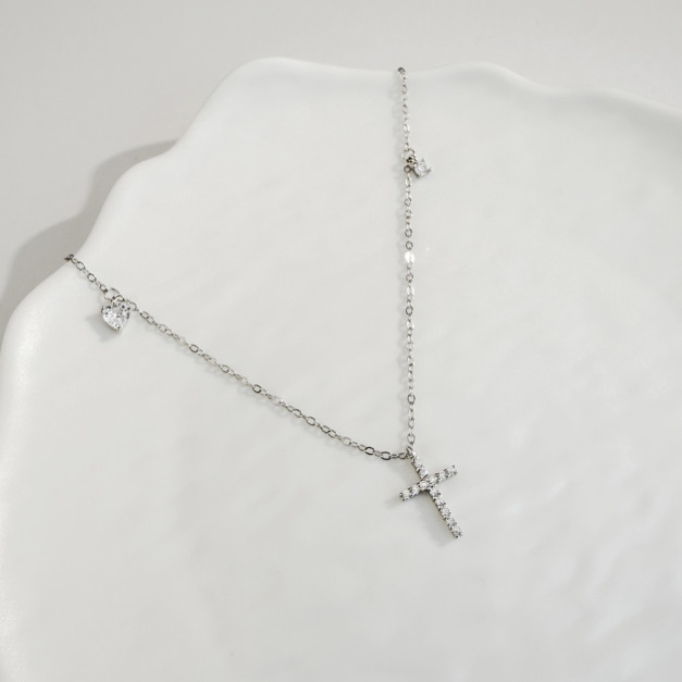 十字架小鑽 ‧ 純銀項鍊