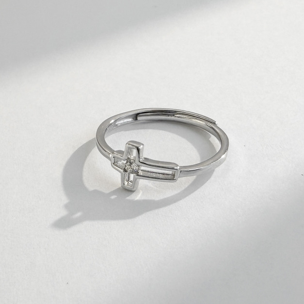 鏤空十字架 ‧ 純銀戒指