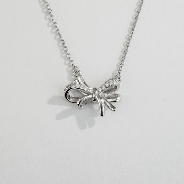心動蝴蝶結 ‧ 純銀項鍊