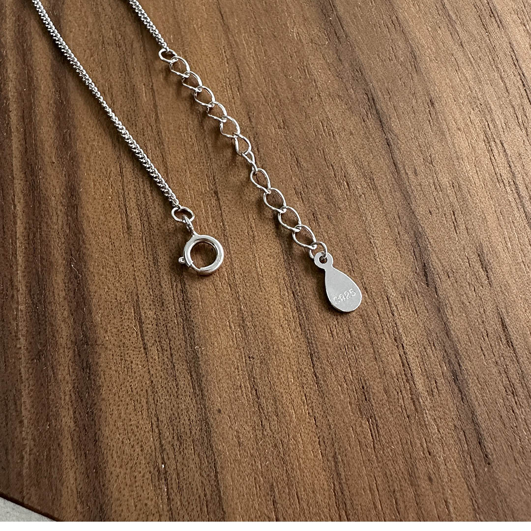※純銀玩賞品※ 明和五匁銀 925純銀‧生命靈數.258感情線項鍊ne9139-p901496A-2-5-8 | AdoSi銀戀