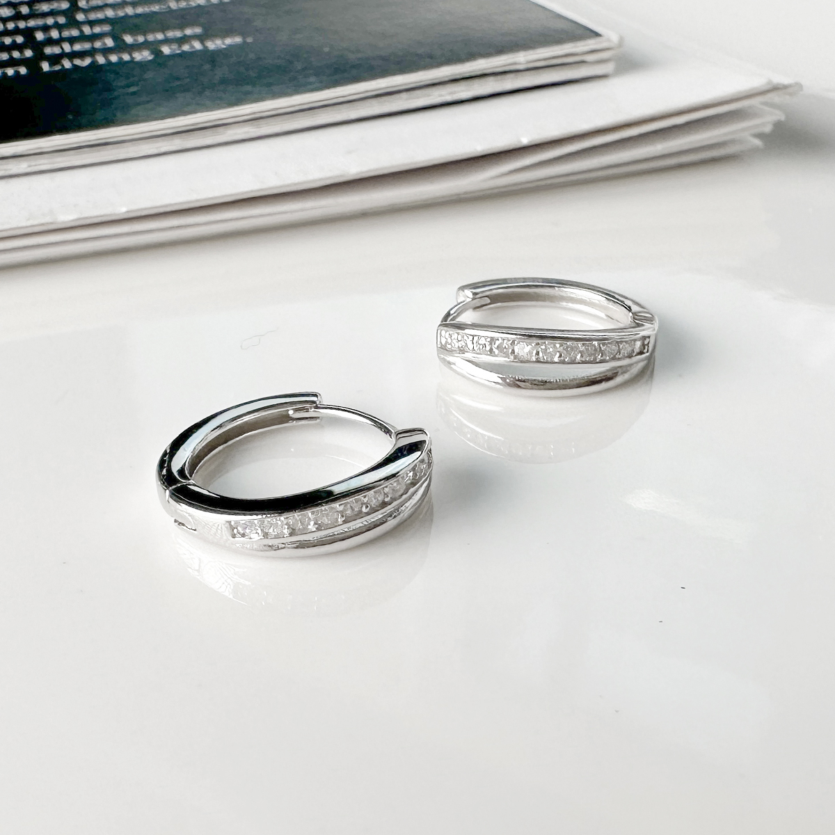 排鑽銀圈 ‧ 純銀耳環