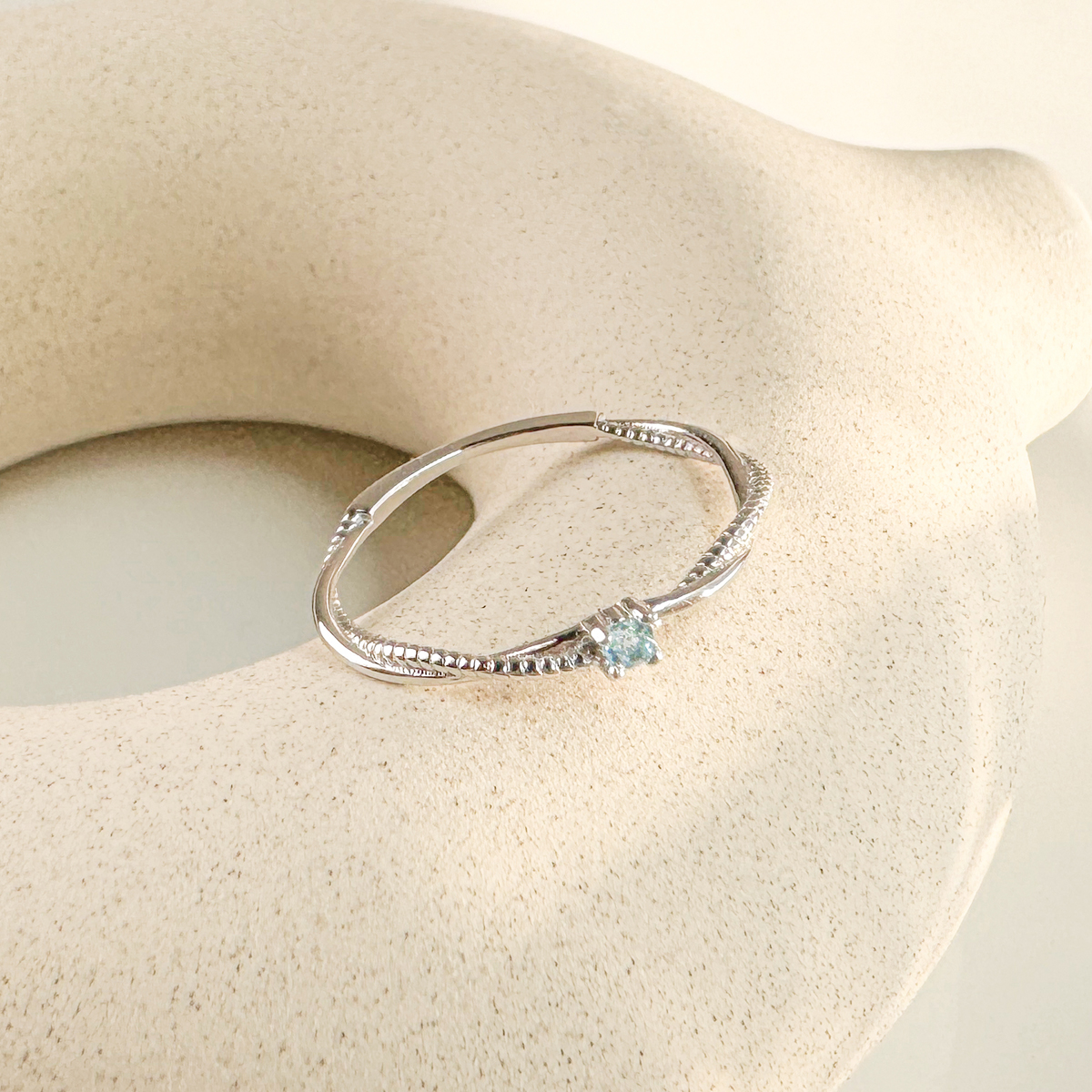 天然石│交織美好托帕石尾戒 ‧ 純銀戒指